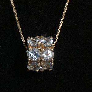 Italy 925 chain and aquamarine rolled pendant